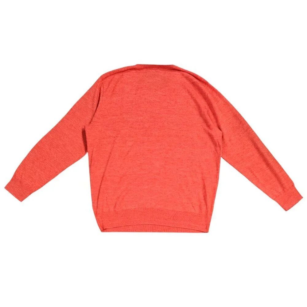 J. Crew Linen Blend Heather Orange Red Crew Neck Lightweight Sweater C4089